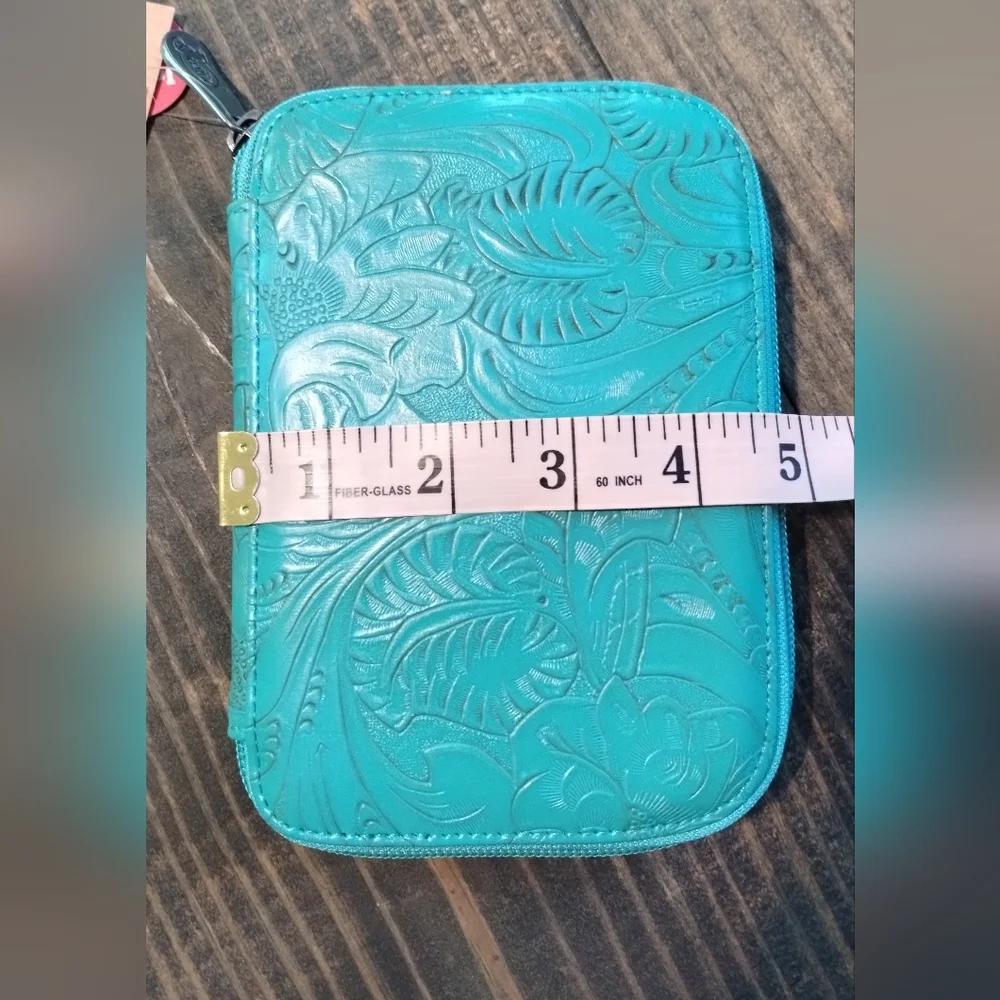 Justin Boots Teal Leather Jewelry Organizer - Picture 5 of 7